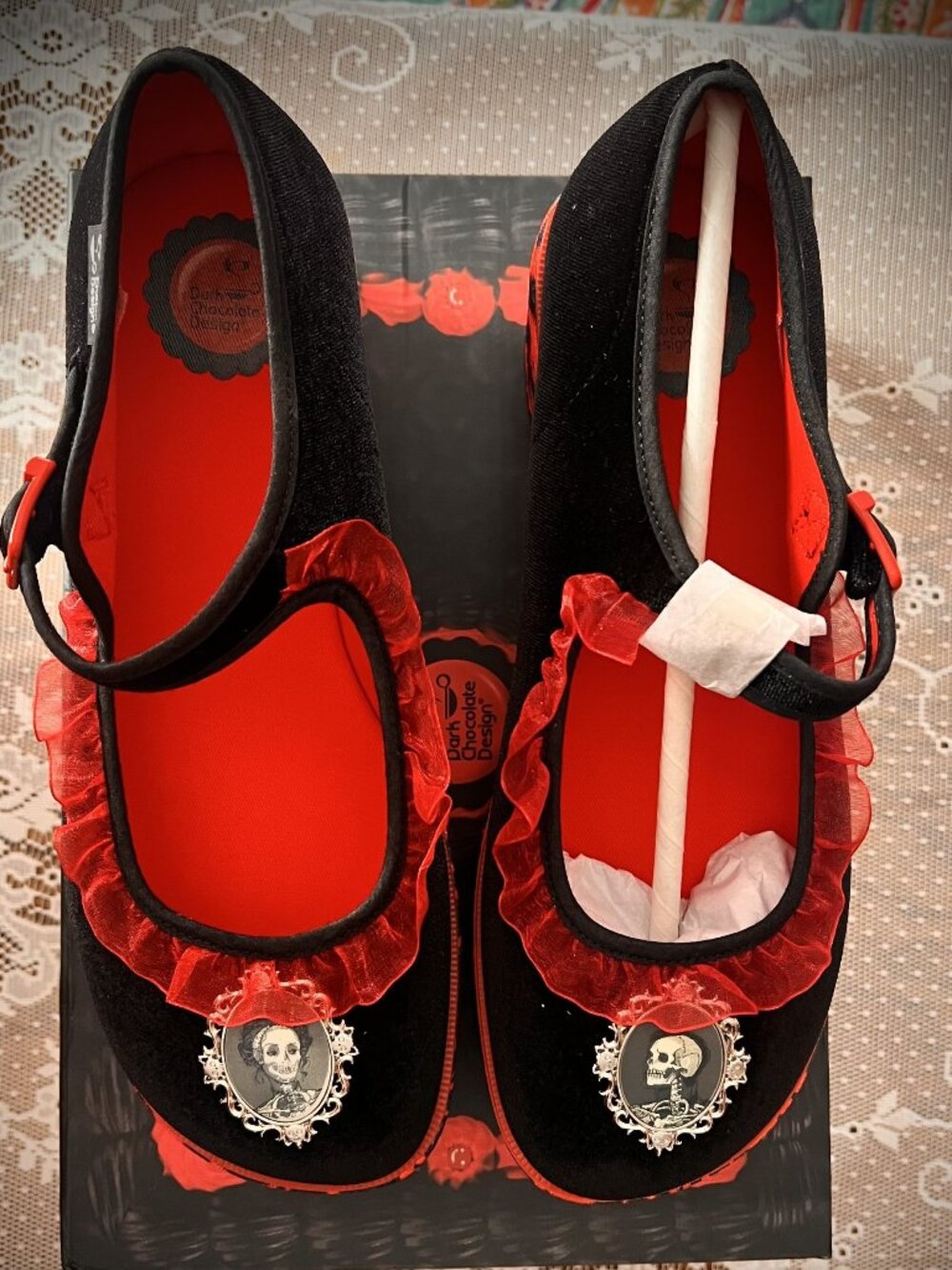Hot Chocolate Design Black & Red Gothic Mary Jane Platform Shoes - Picture 7 of 8